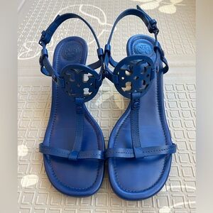 Womens Tory Burch Miller 60mm Wedge Sandal - Blue